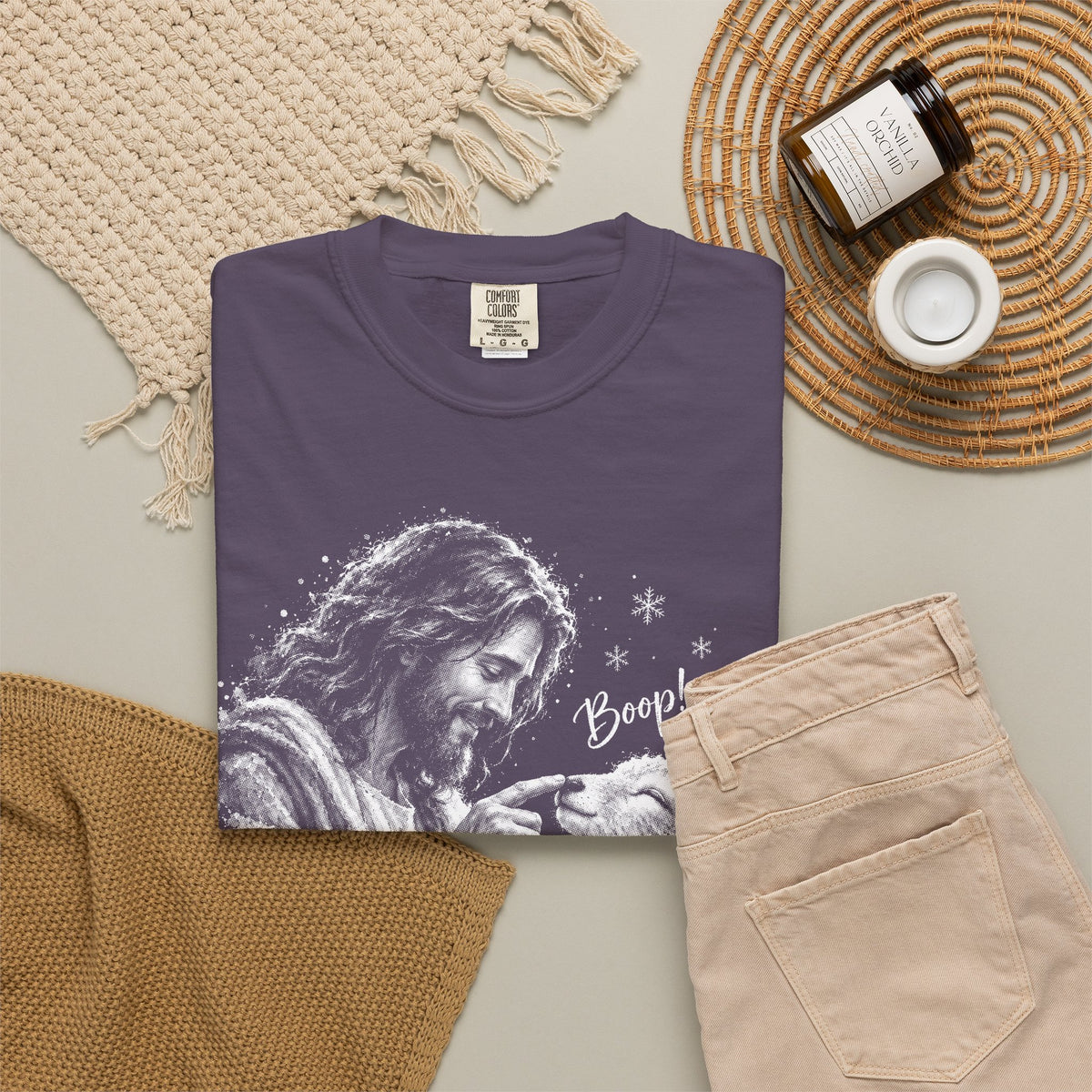 Jesus Boop Shirt, Jesus and Lamb Christian T-Shirt, Cute Faith Based Tee, Funny Jesus Shirt, Religious Gift for Women, Christian Graphic Tee