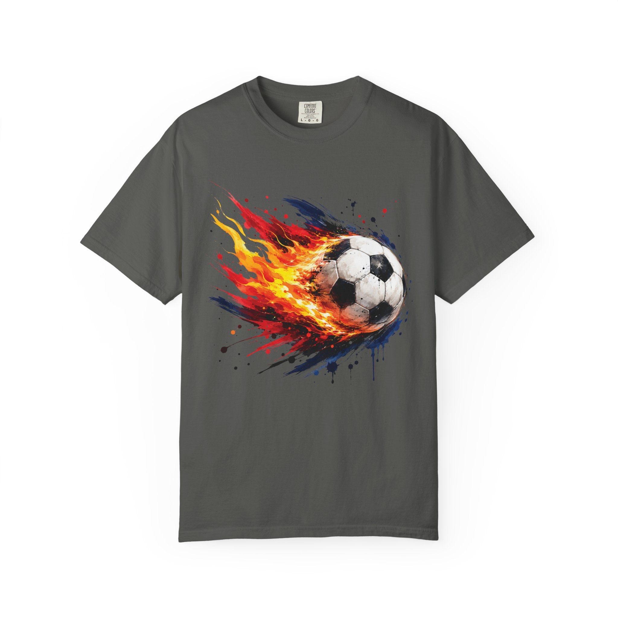 Flaming Soccer Ball T Shirt Fireball Football Graphic Tee