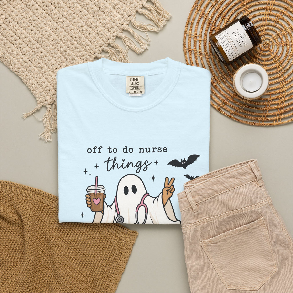Nurse Ghost Halloween T Shirt Off to Do Nurse Things Cute Medical Costume Tee
