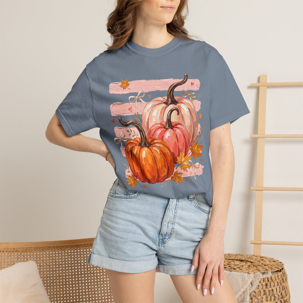 Pumpkin Harvest Tee Shirt Autumn Watercolor Pumpkins Tee