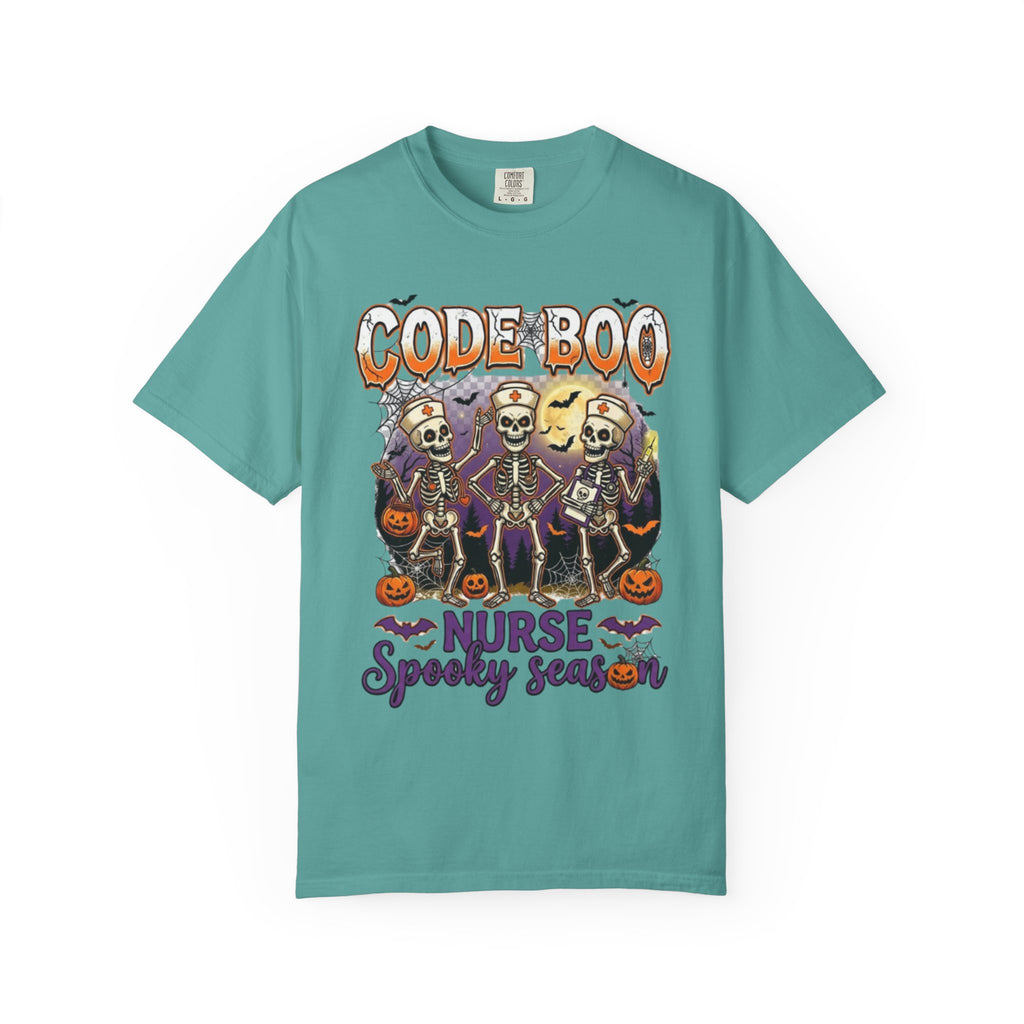 Nurse Code Boo Halloween T‑Shirt Spooky Season Skeletons