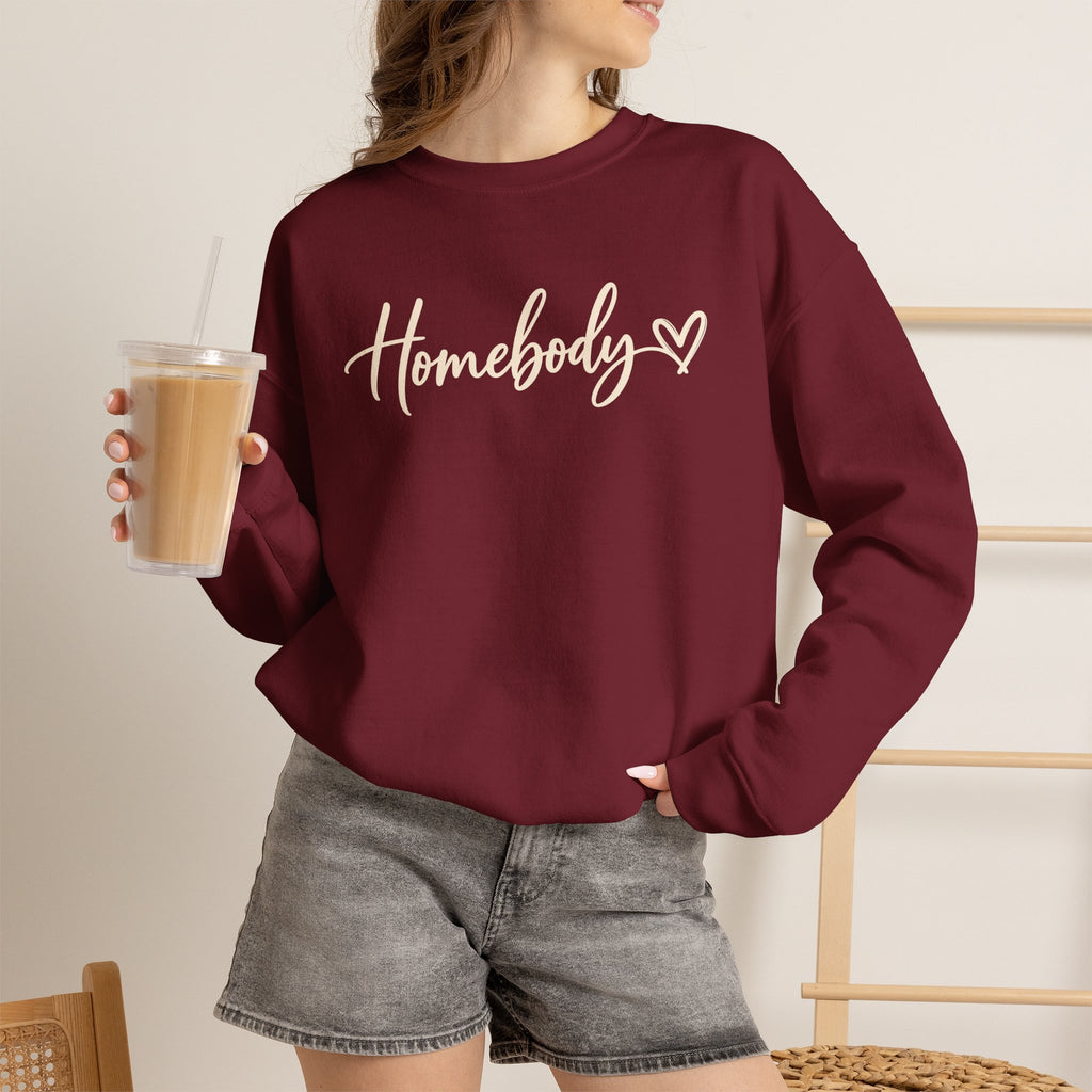 Homebody Crewneck Sweatshirt Cozy Homebody Pullover with Heart