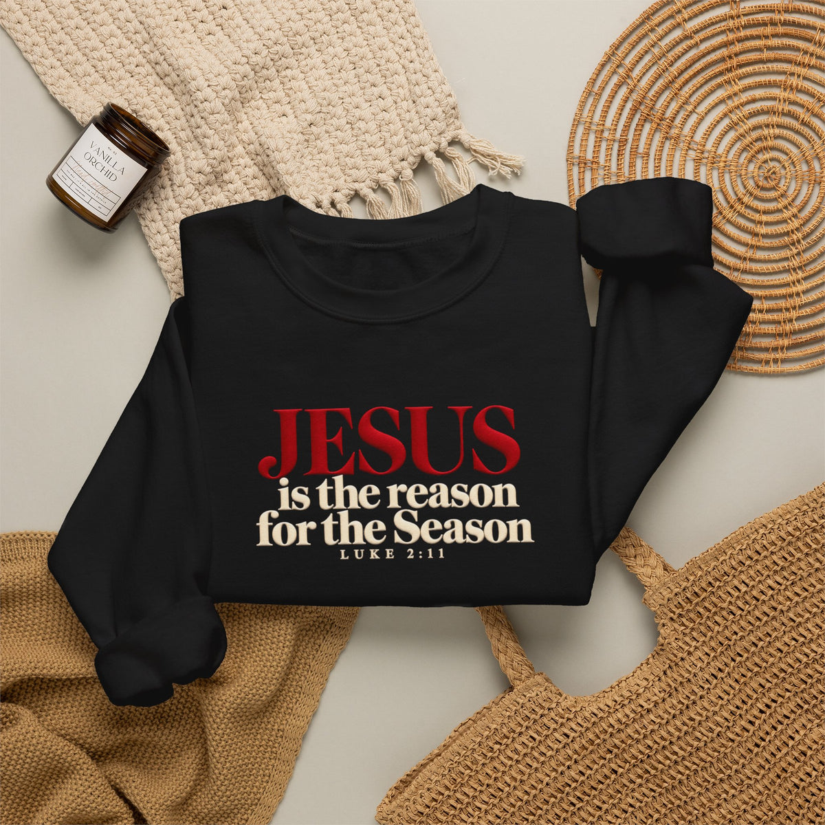 Jesus Is the Reason for the Season Sweatshirt, Christian Christmas Sweater, Religious Holiday Shirt, Luke 2:11, Faith Based Christmas Gift