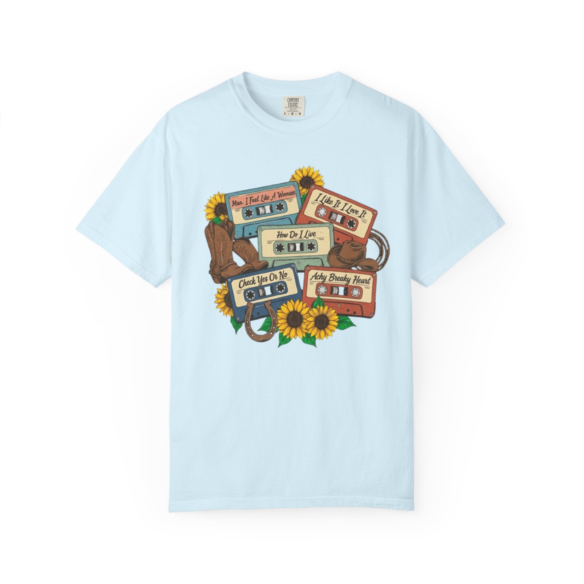 Cassette Mix T Shirt Retro Sunflower Tape Design