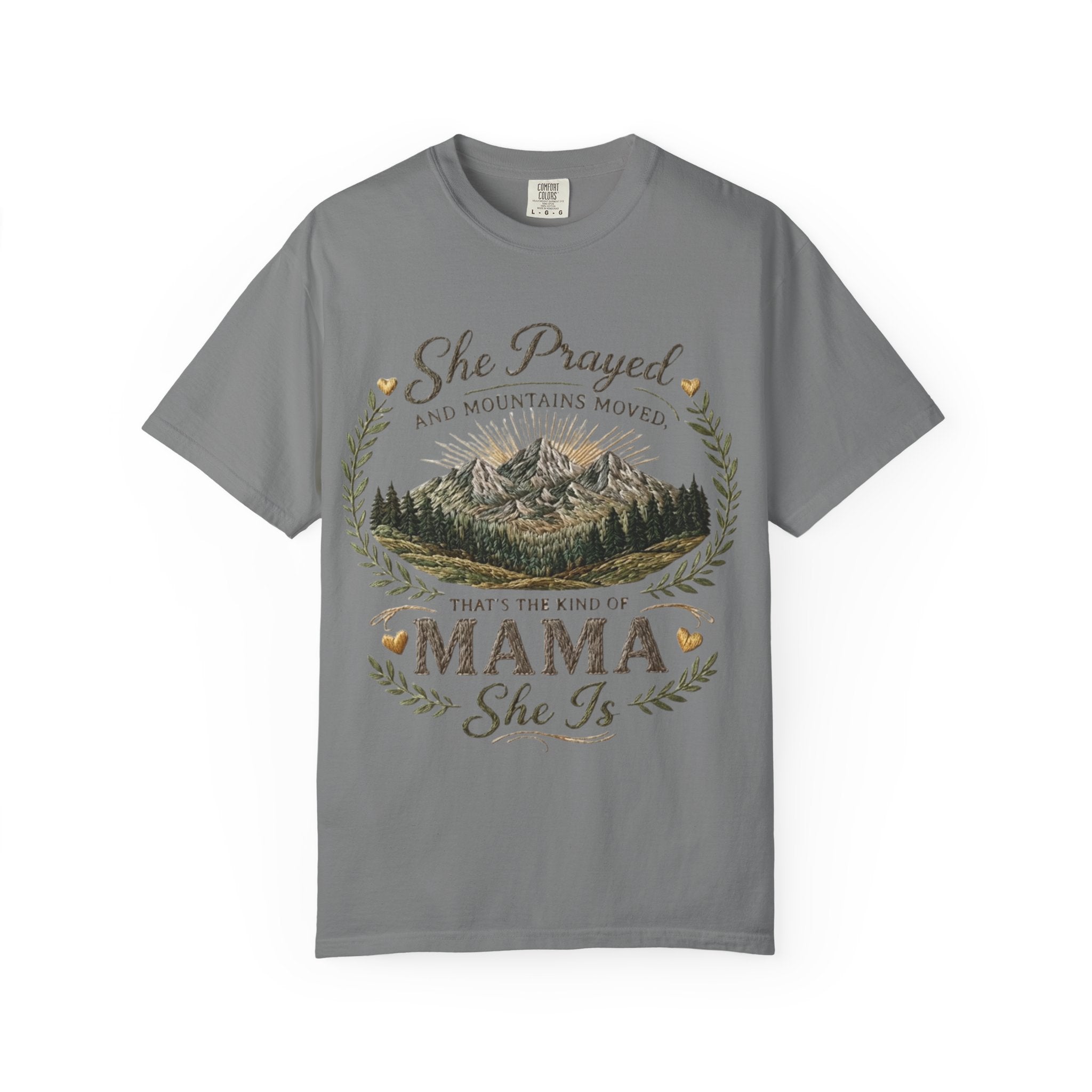 Mama She Prayed T Shirt Feminine Mountain Mom Graphic Tee Thats The Kind Of Mama She Is
