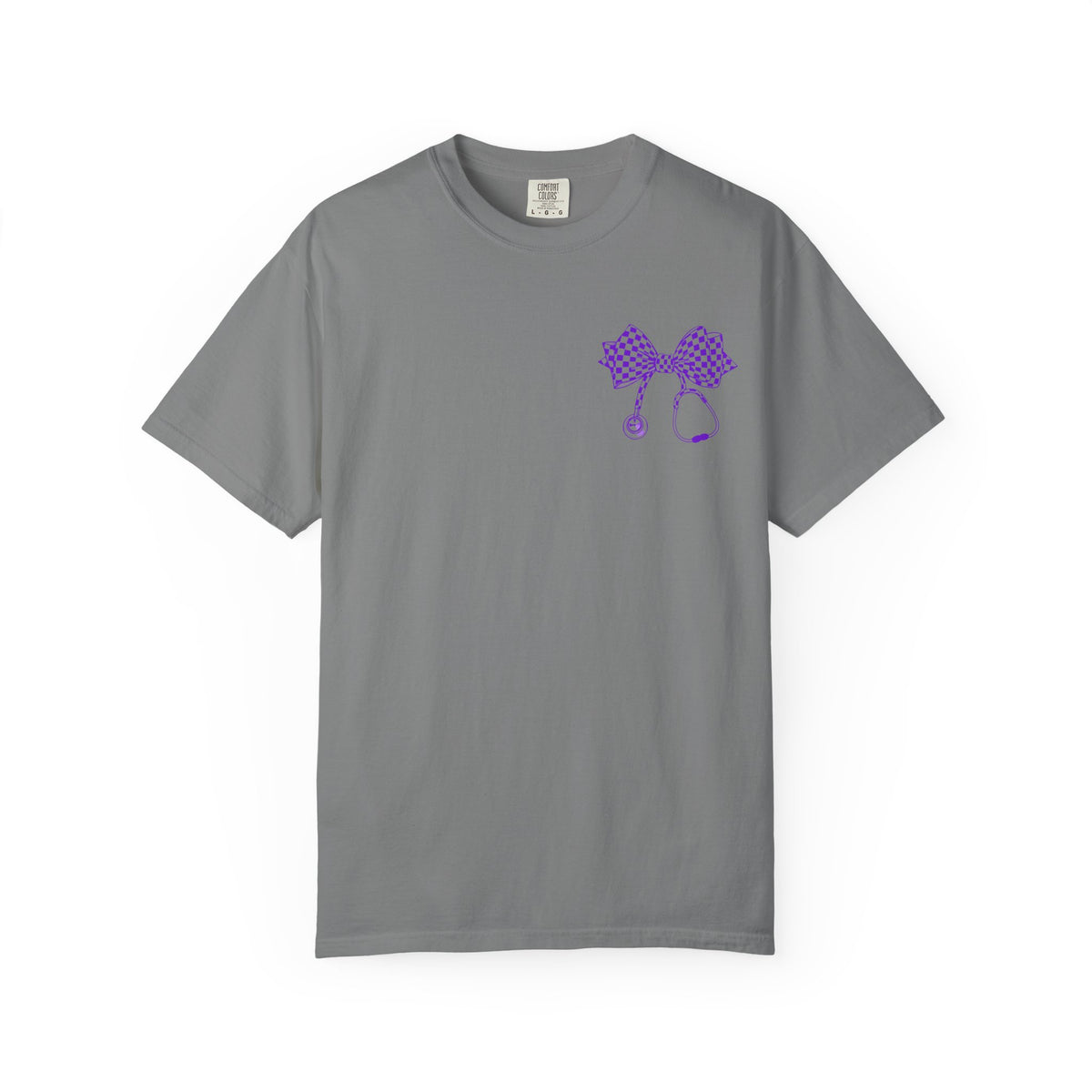 Nurse Stethoscope Bow T Shirt Checkered Medical Ribbon Tee
