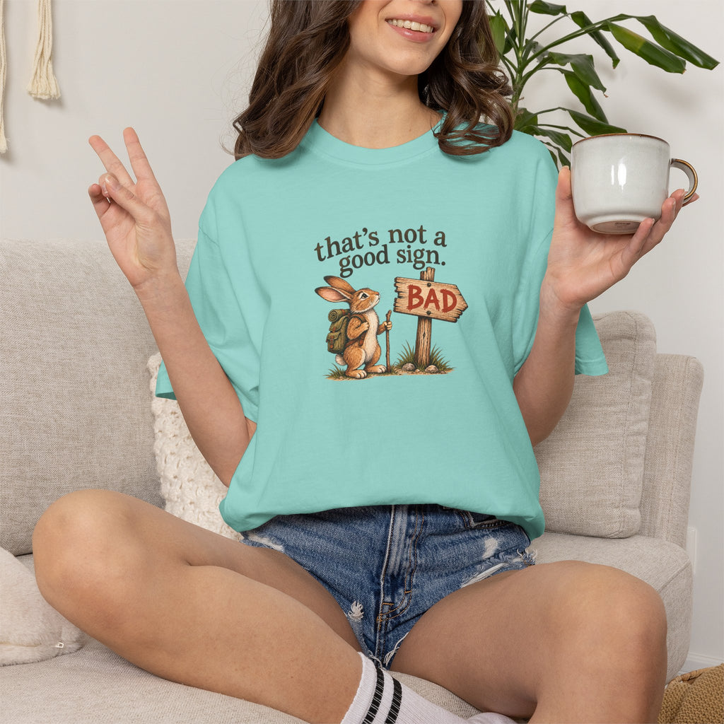 Thats Not a Good Sign bunny hikers mugshot Tee Shirt Funny hiking rabbit tee