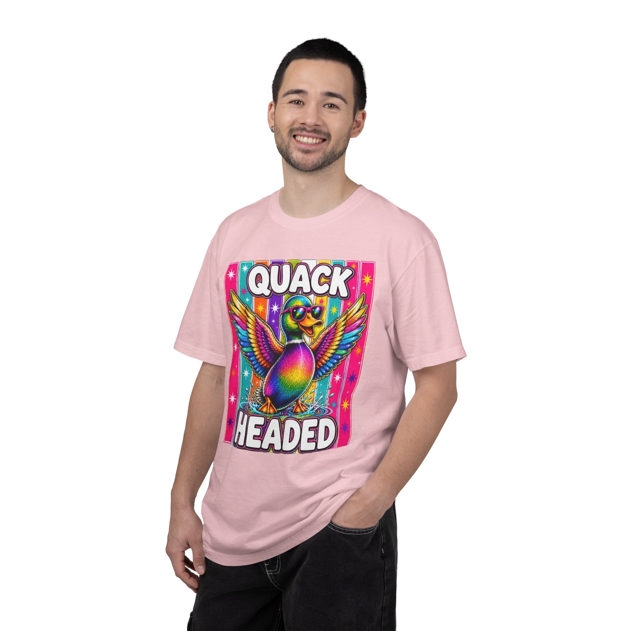 Quack Headed Duck T Shirt Vibrant Retro Rainbow Duck Graphic Tee