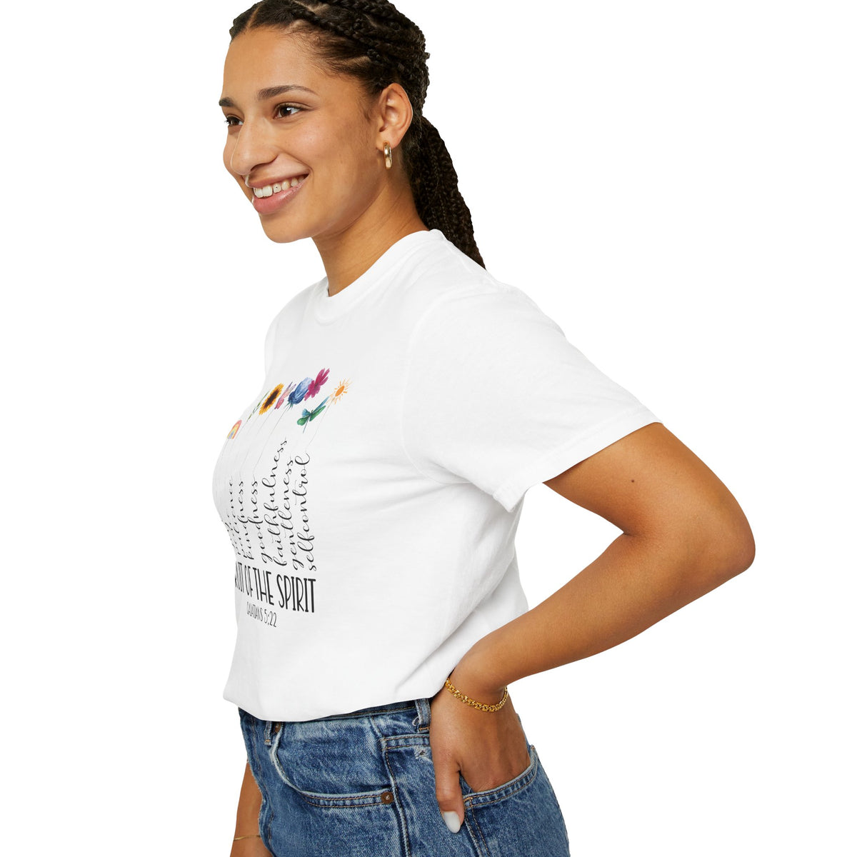 Fruit of the Spirit Floral Tee shirt | Galatians 5:22 Scripture Tee