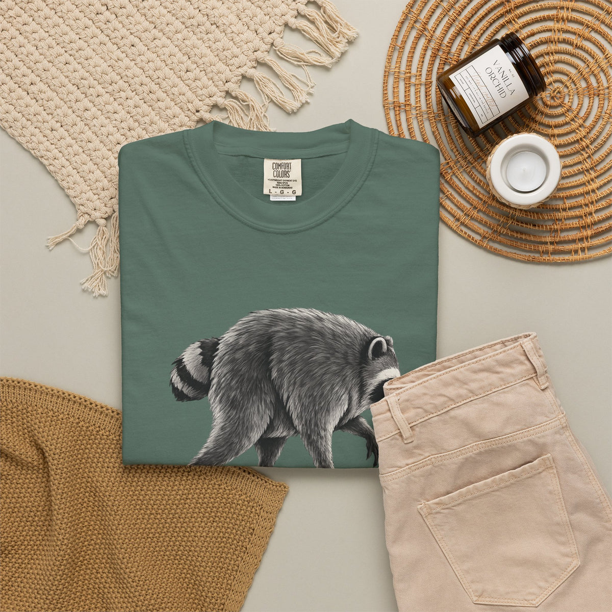 Team Jimothy Raccoon Garment Dyed Tee Shirt Vintage Wildlife Graphic Tee