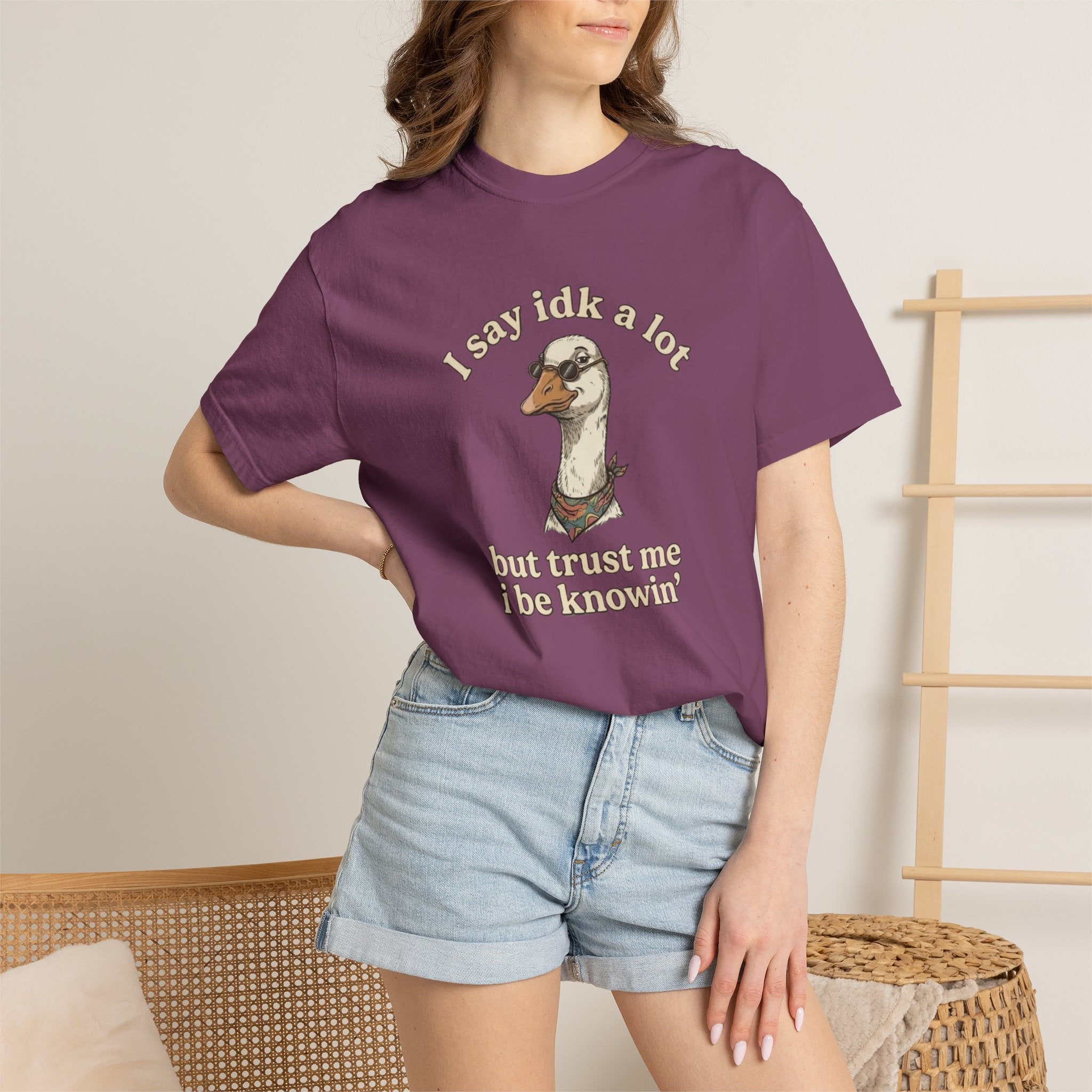 Funny Goose T Shirt Say Idk a Lot But Trust Me I Be knowin Graphic Tee