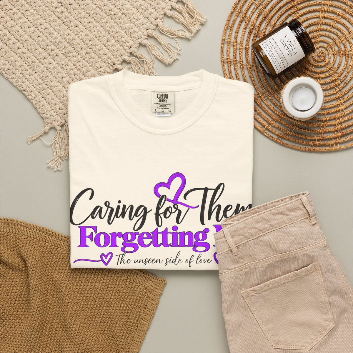 Caring for Them Forgetting Me T shirt | Alzheimer Awareness Purple Ribbon