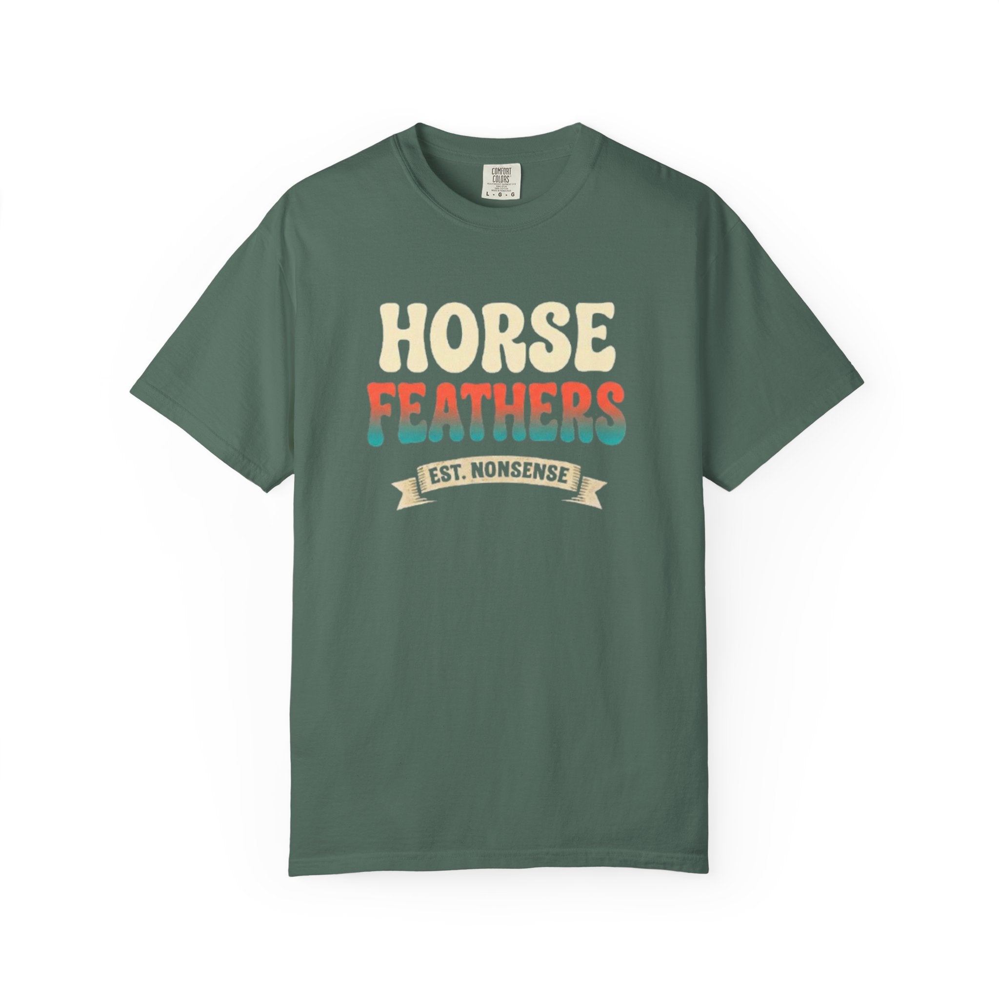 Horse Feathers Graphic T-Shirt Vintage Retro Logo Tee