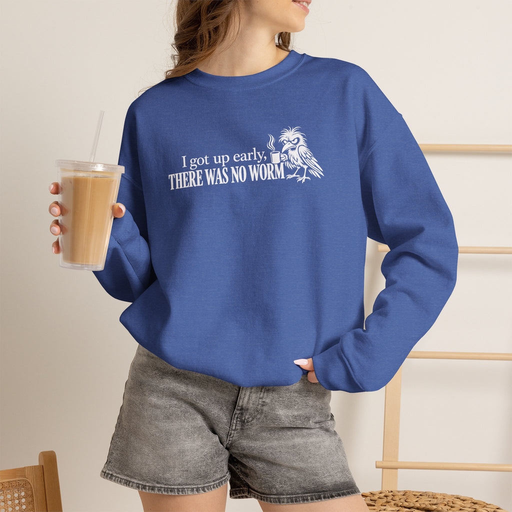 I Got Up Early There Was No Worm Sweatshirt, Funny Bird Coffee Crewneck, Sarcastic Morning Shirt, Grumpy Bird Gift