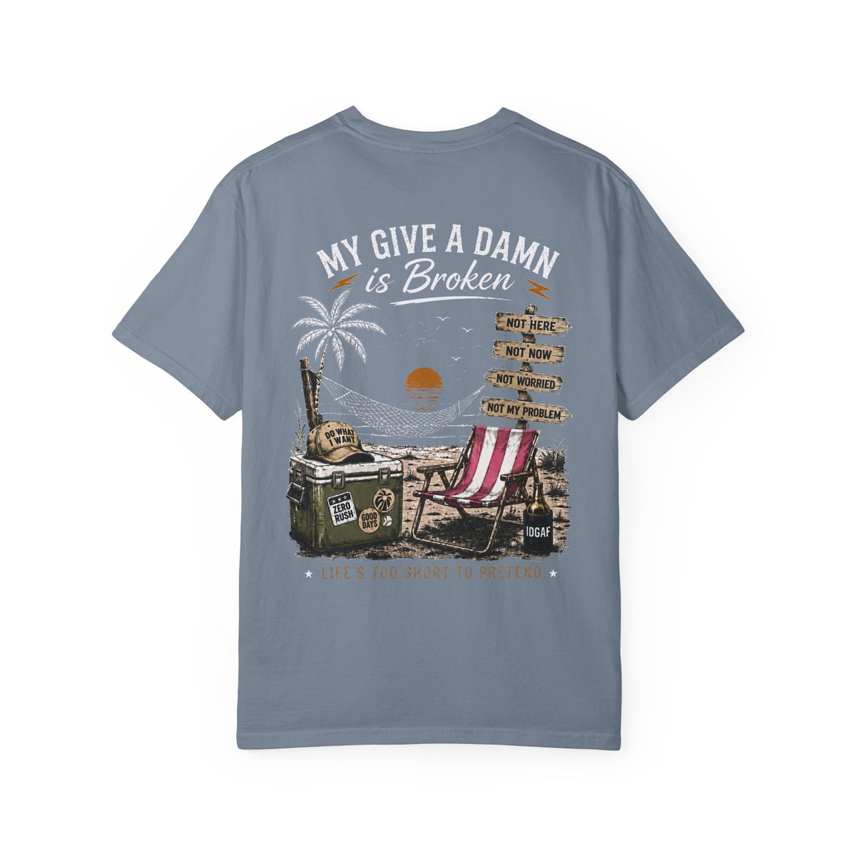 Tee Shirt Too Old to Care Beach Vintage Graphic Tee