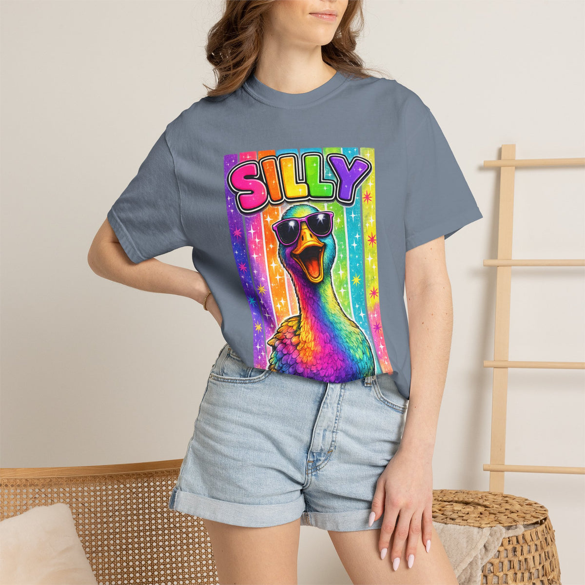 Silly Rainbow Goose T Shirt