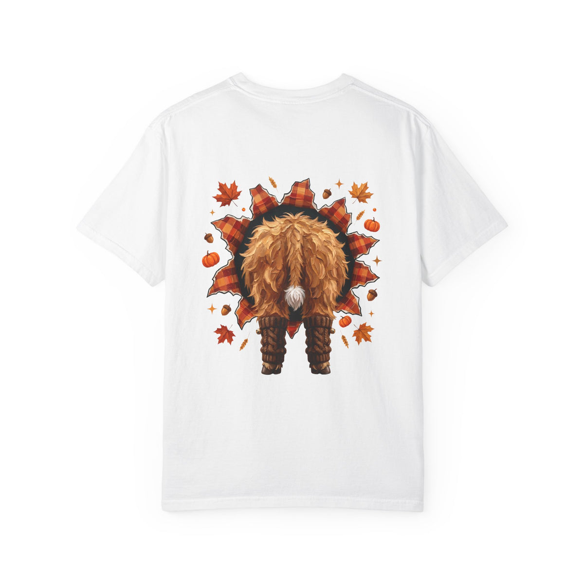 Highland Cow Autumn Tee Shirt Cute Fall Plaid Calf Design