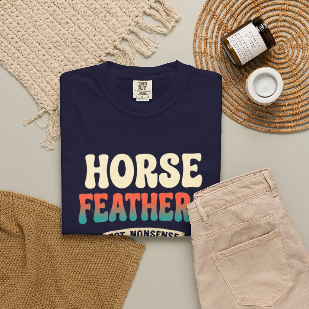 Horse Feathers Graphic T-Shirt Vintage Retro Logo Tee