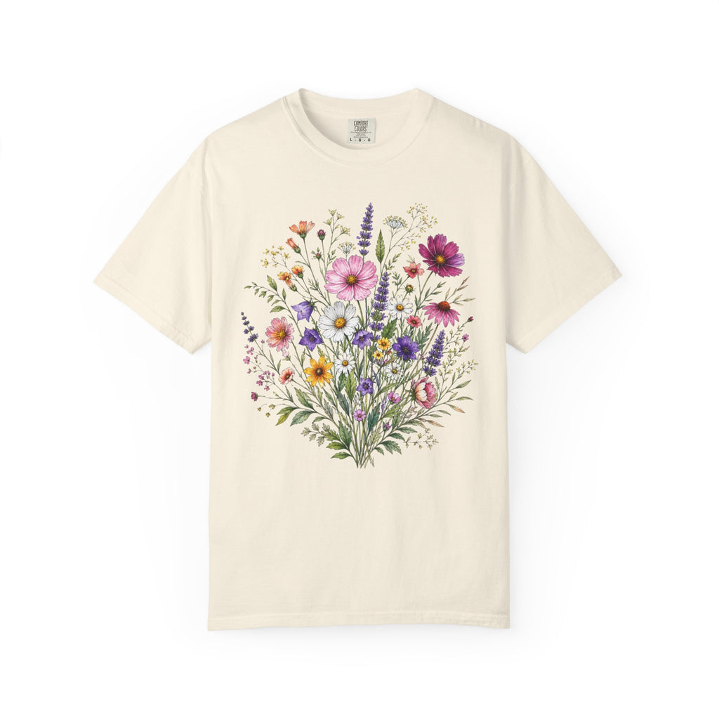 Floral Bouquet T Shirt Wildflower Garden Graphic Tee