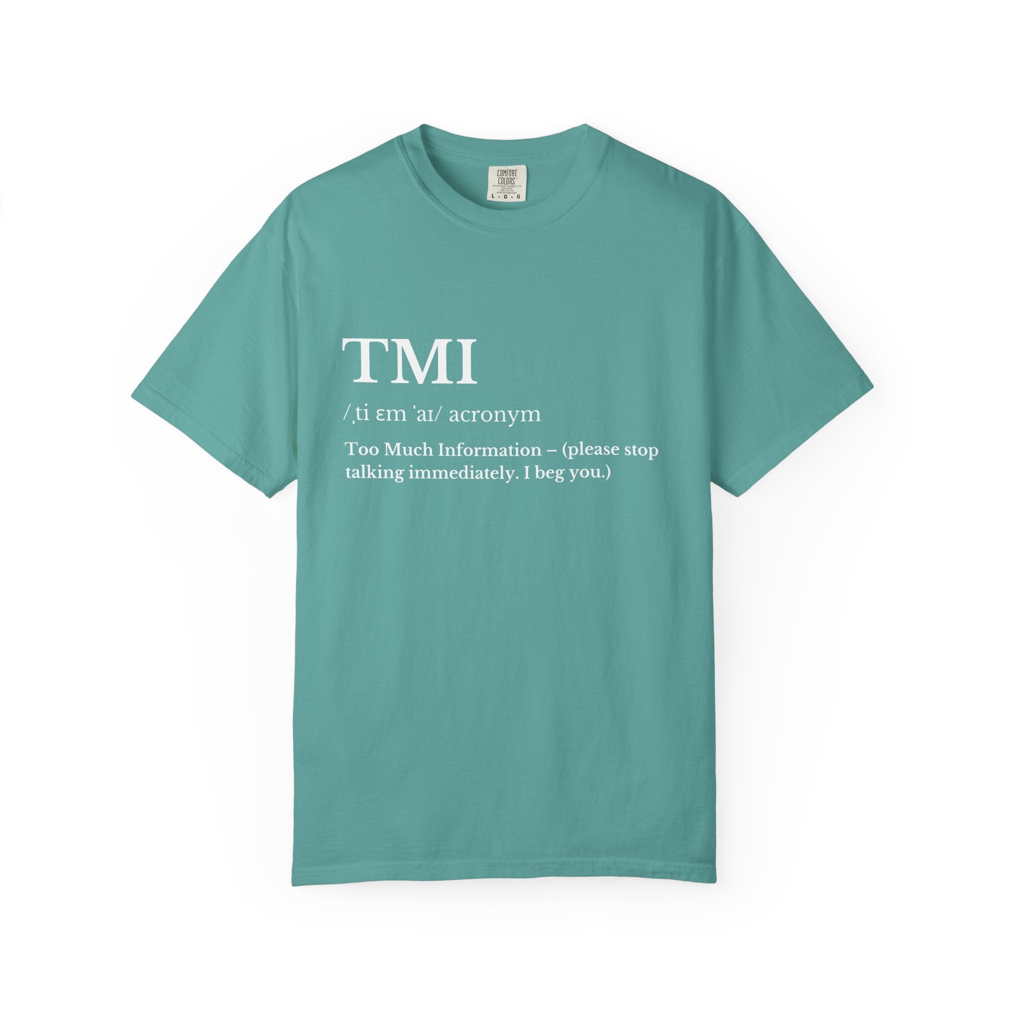 T Shirt TMI Definition Graphic Tee Too Much Information, Funny Introvert Shirt