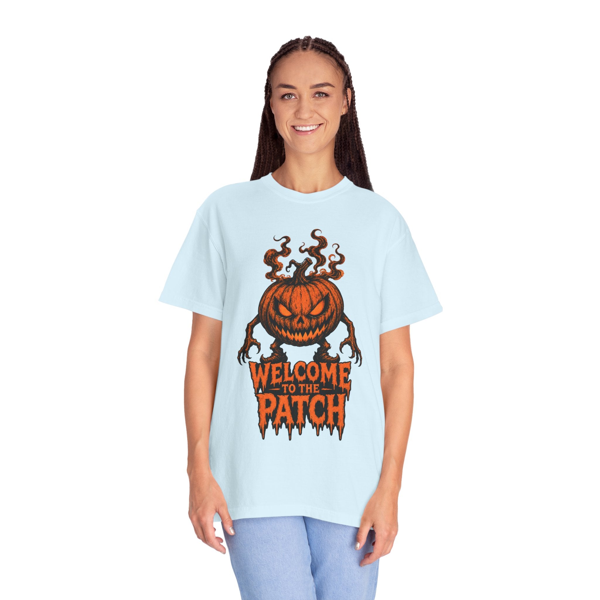 Welcome to the Patch Pumpkin T Shirt Halloween Horror Tee