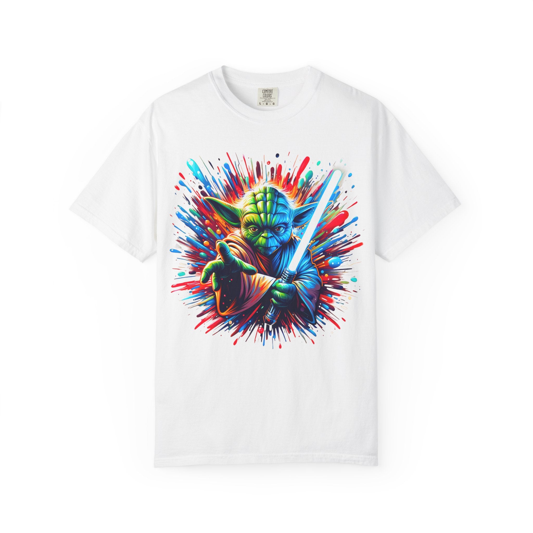 Galaxy Warrior T Shirt Color Splash Lightsaber Art
