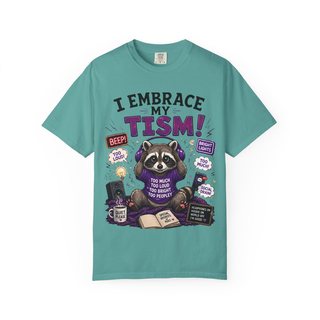 Autism Awareness T-Shirt I Embrace My Tism Raccoon Design