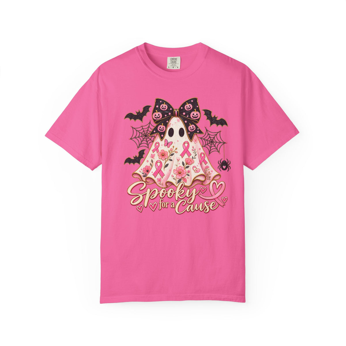 Pink Ribbon Ghost T shirt | Halloween Breast Cancer Awareness
