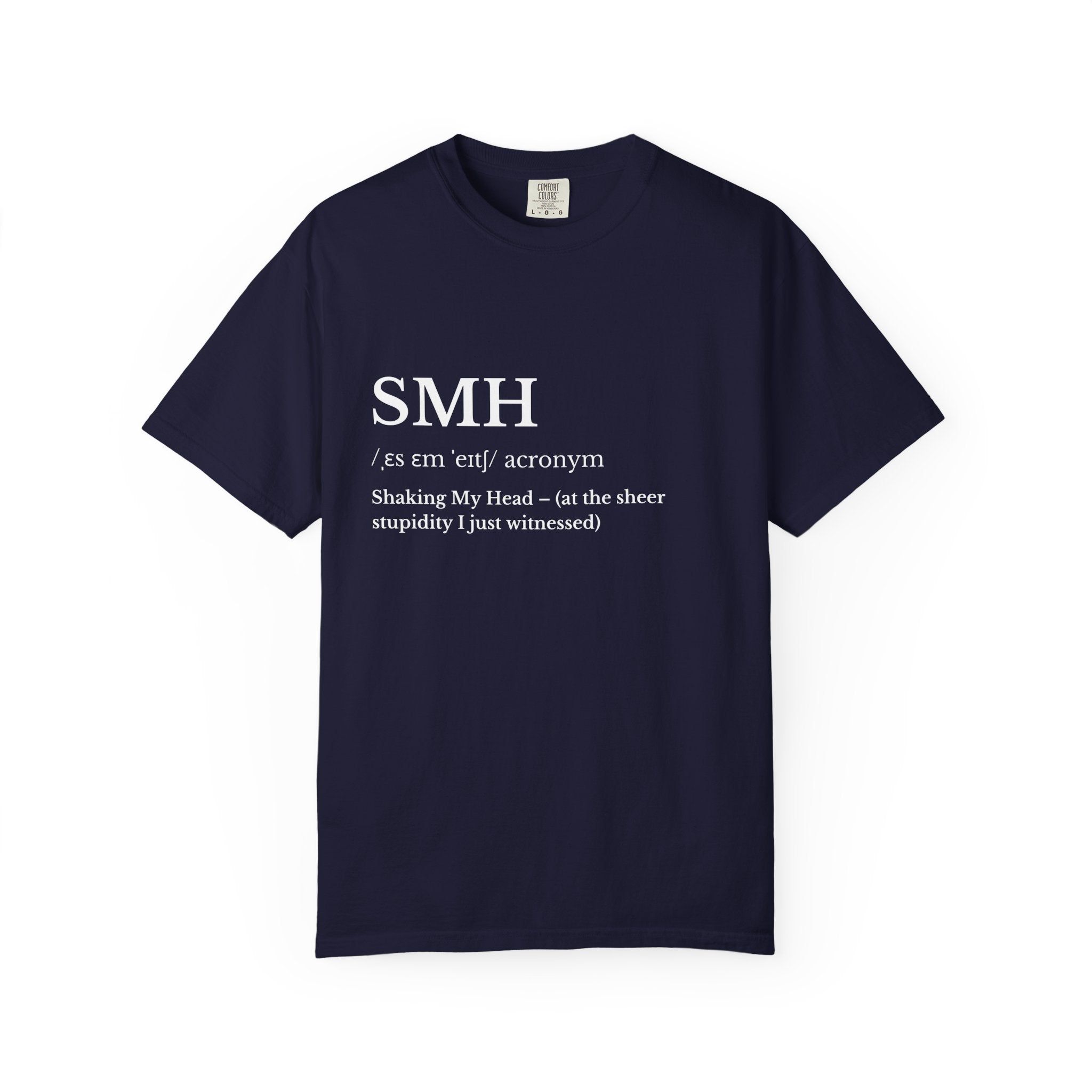 SMH Classic White T Shirt Unisex Garment Dyed Crew Tee