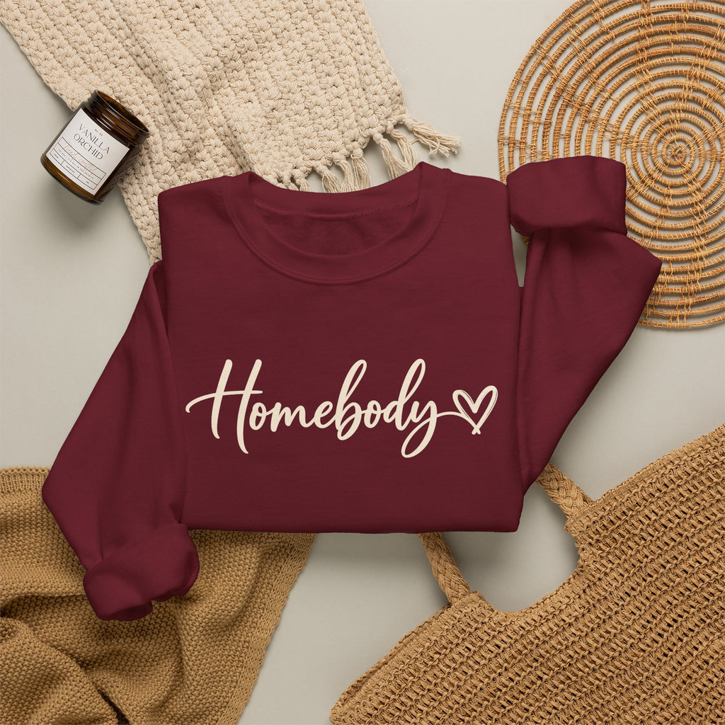 Homebody Crewneck Sweatshirt Cozy Homebody Pullover with Heart