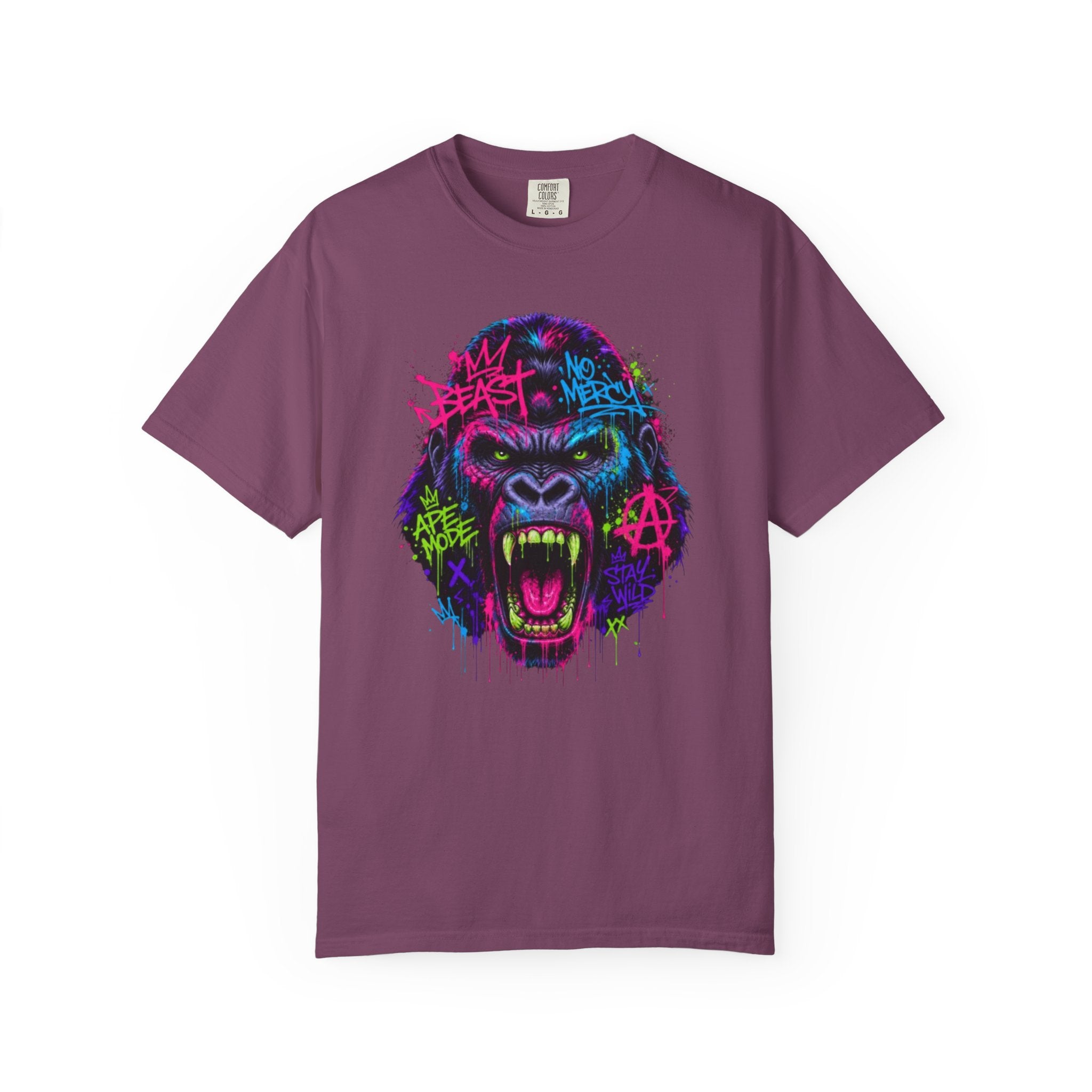 Gorilla Graffiti T Shirt Neon Street Art Ape Design