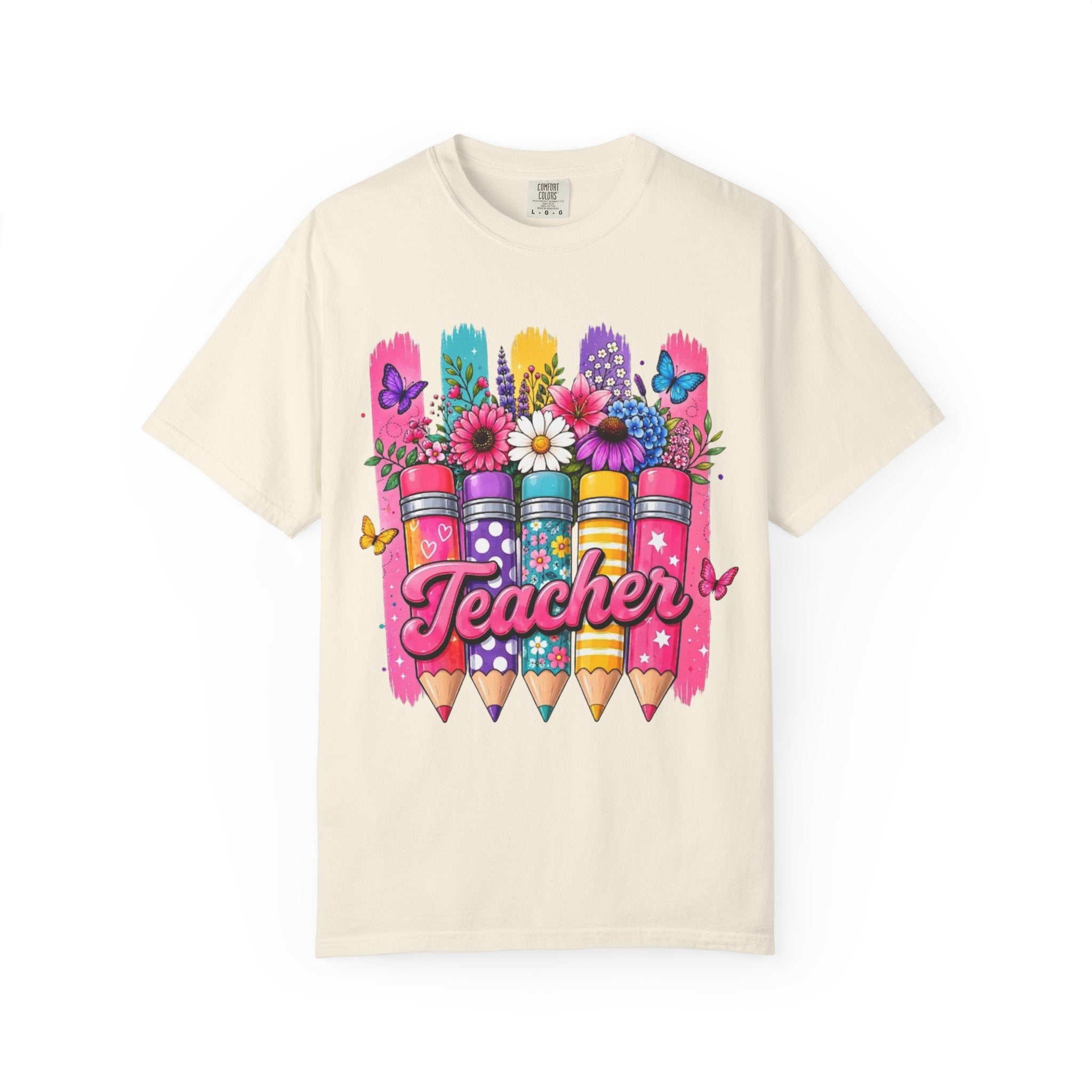 Teacher Pencil Bouquet T Shirt Colorful Floral Back to School Gift