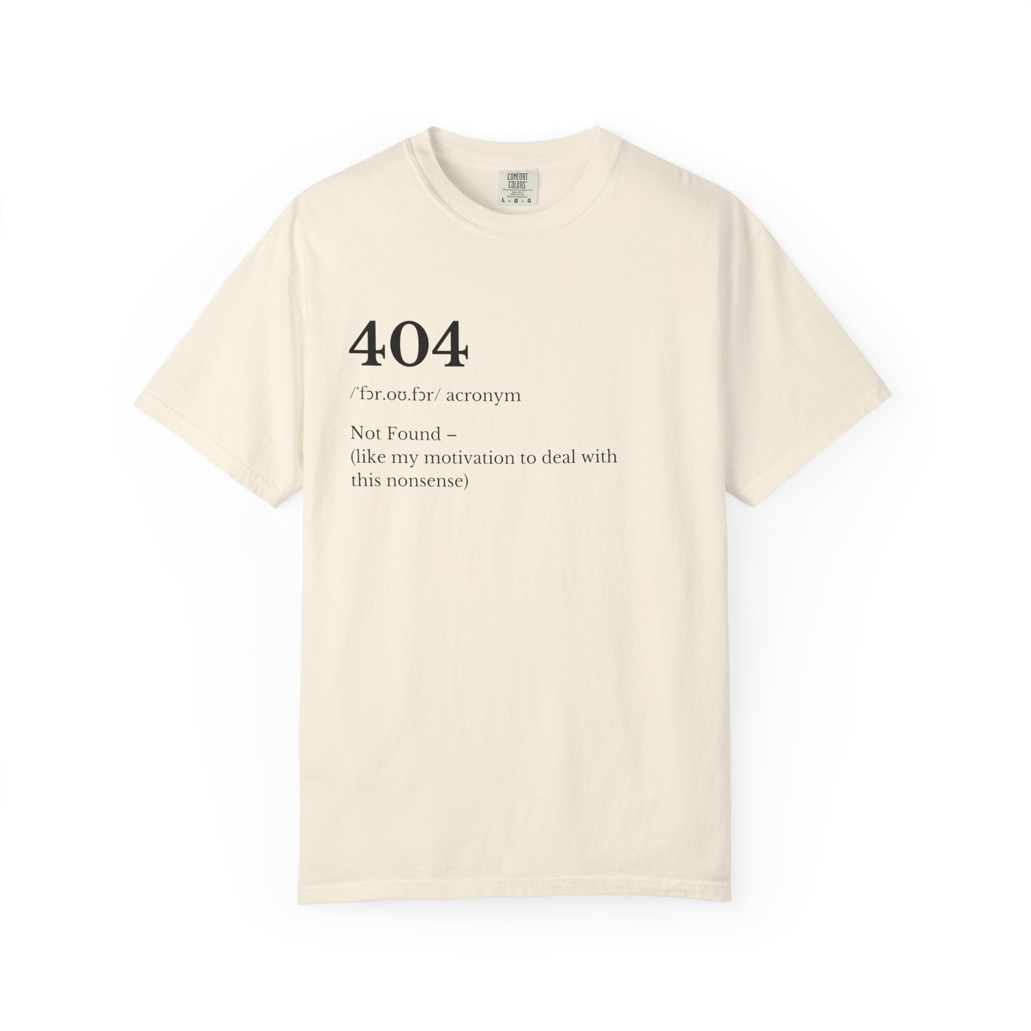 404 Not Found Definition Tee Minimalist Tech Humor T Shirt