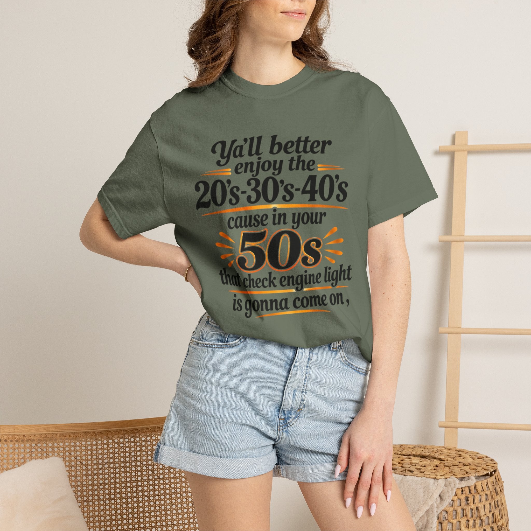Funny Check Engine Light 50s Retirement T-Shirt