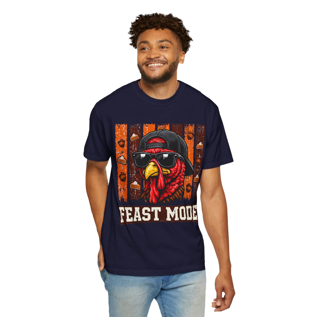 Feast Mode Turkey Tee Shirt Funny Thanksgiving Graphic Tee