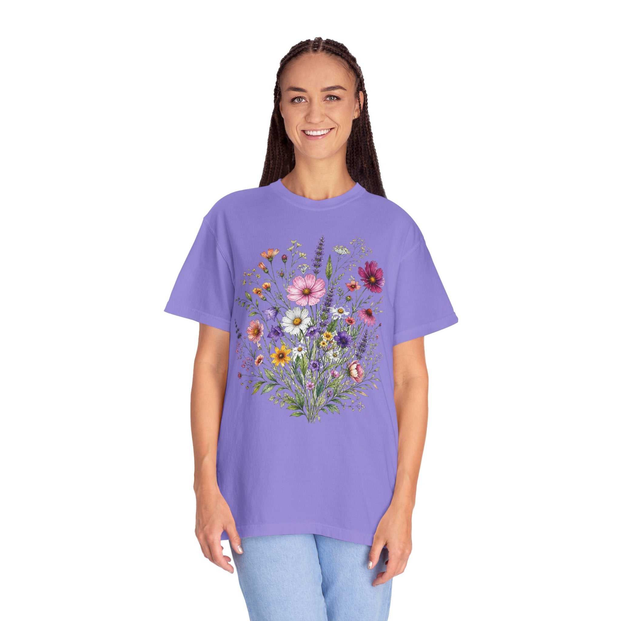 Floral Bouquet T Shirt Wildflower Garden Graphic Tee