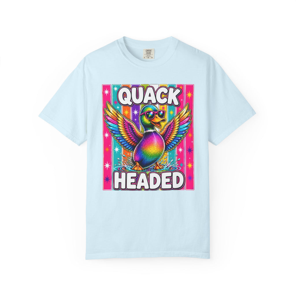 Quack Headed Duck T Shirt Vibrant Retro Rainbow Duck Graphic Tee