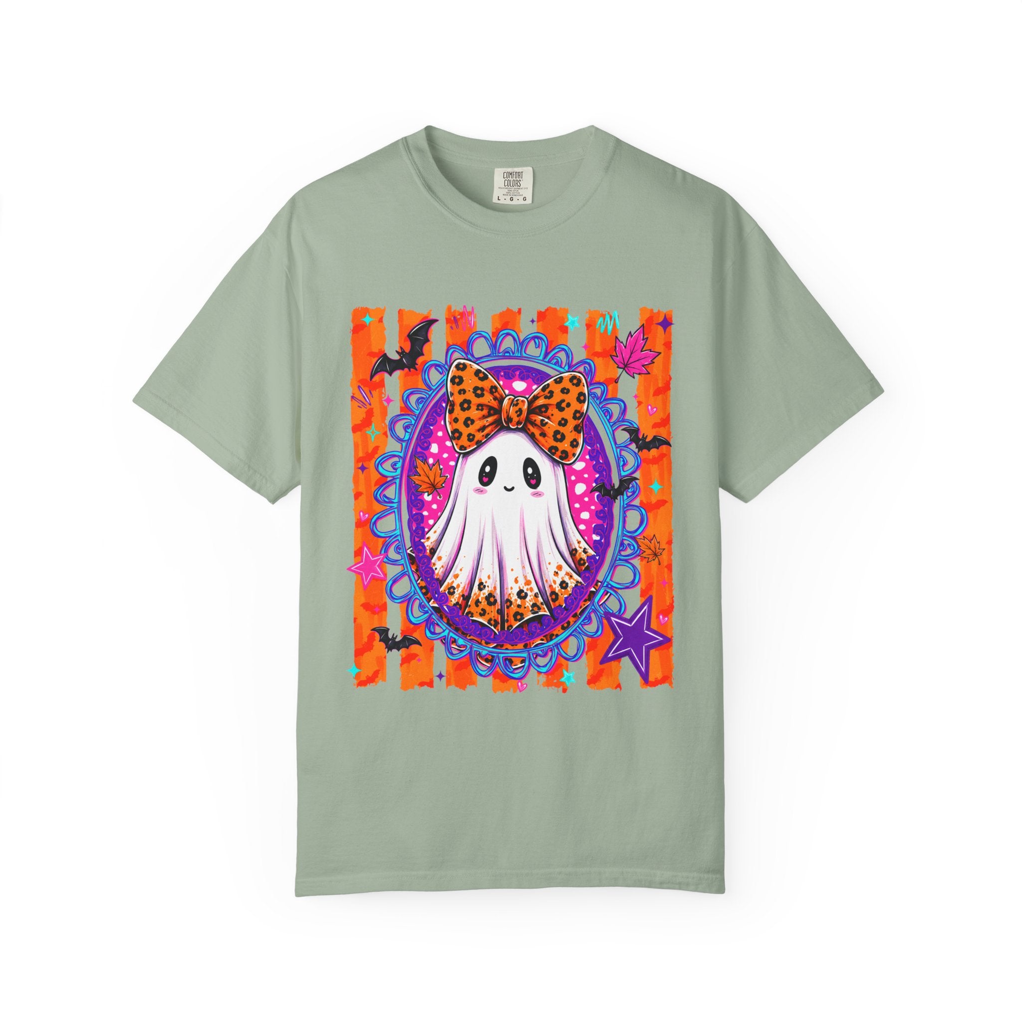 Halloween Ghost Tee Cute Polka Dot Bow Ghost Graphic T Shirt
