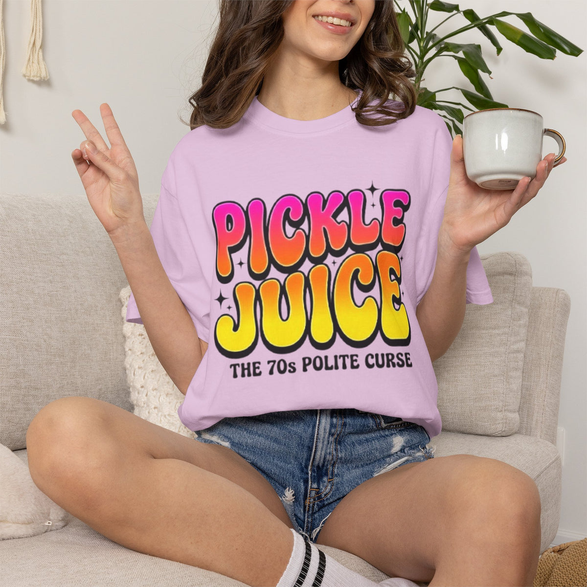 Pickle Juice Retro T-Shirt The 70s Polite Curse Vintage Graphic Tee