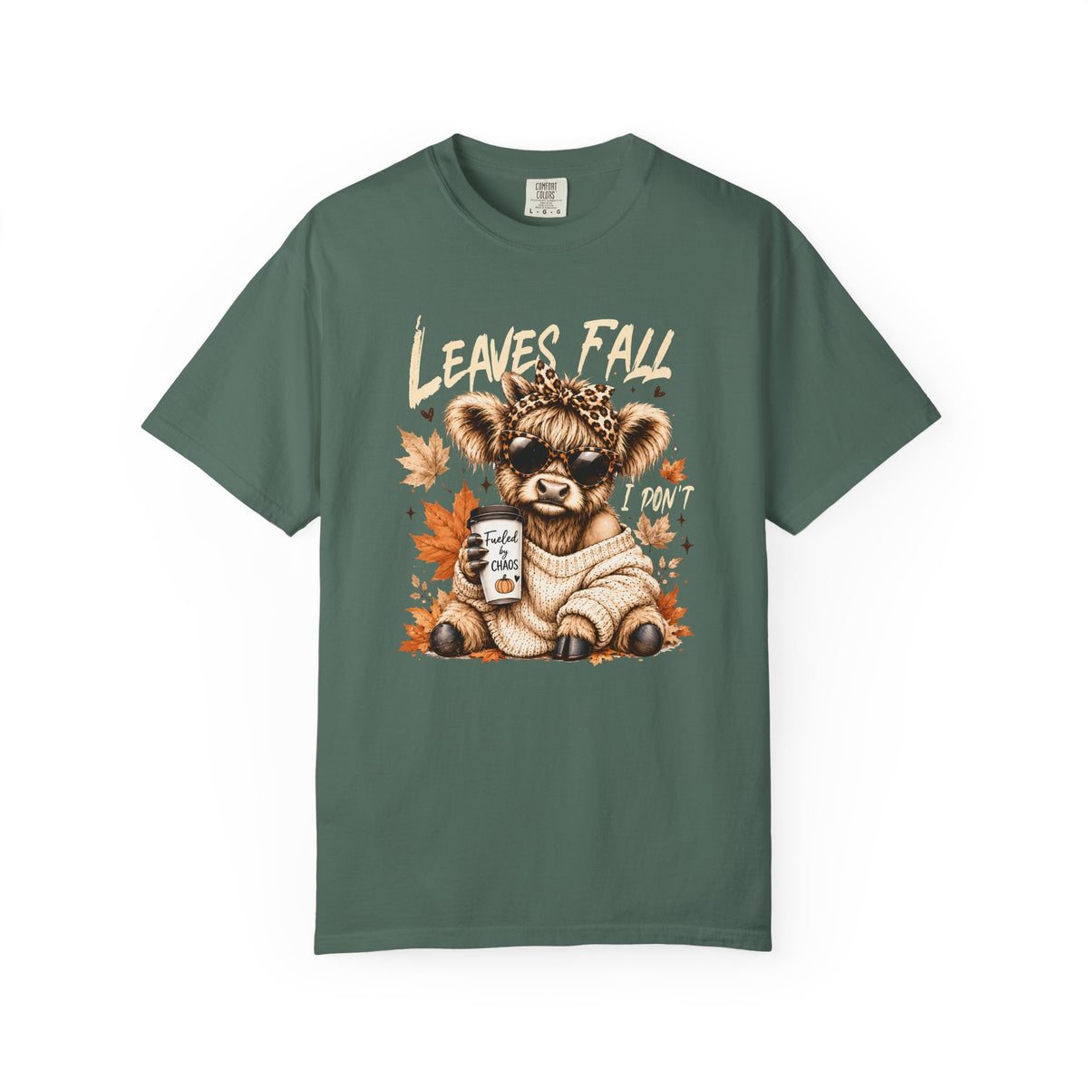 Fall Cow Graphic Tee Shirt Leaves Fall I Dont Cozy Autumn Tee