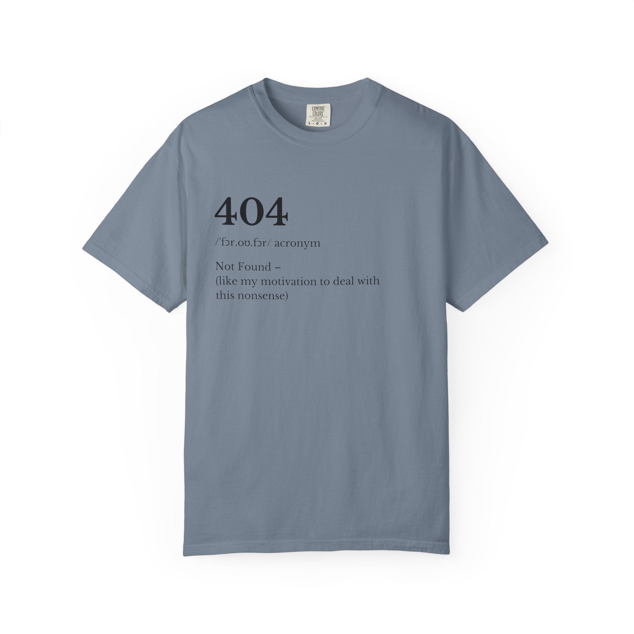 404 Not Found Definition Tee Minimalist Tech Humor T Shirt