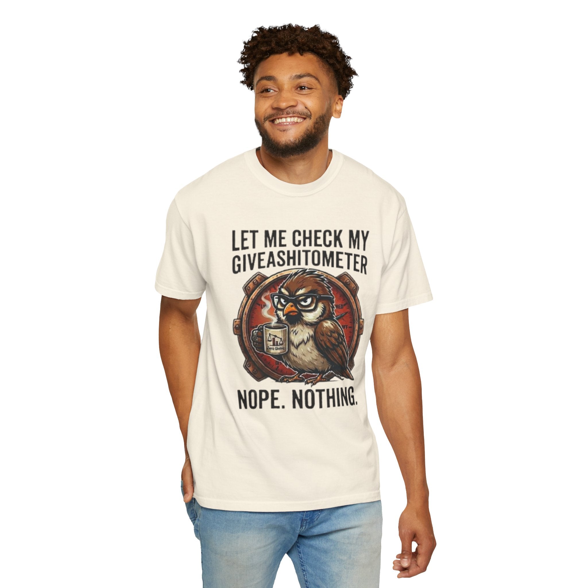 Let Me Check My Giveashitometer TShirt Funny Owl Graphic Tee