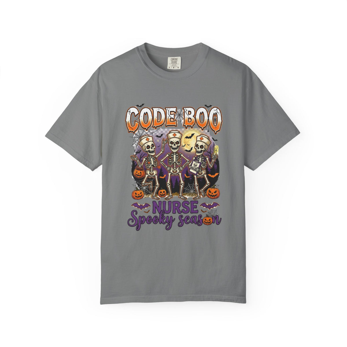 Nurse Code Boo Halloween T‑Shirt Spooky Season Skeletons