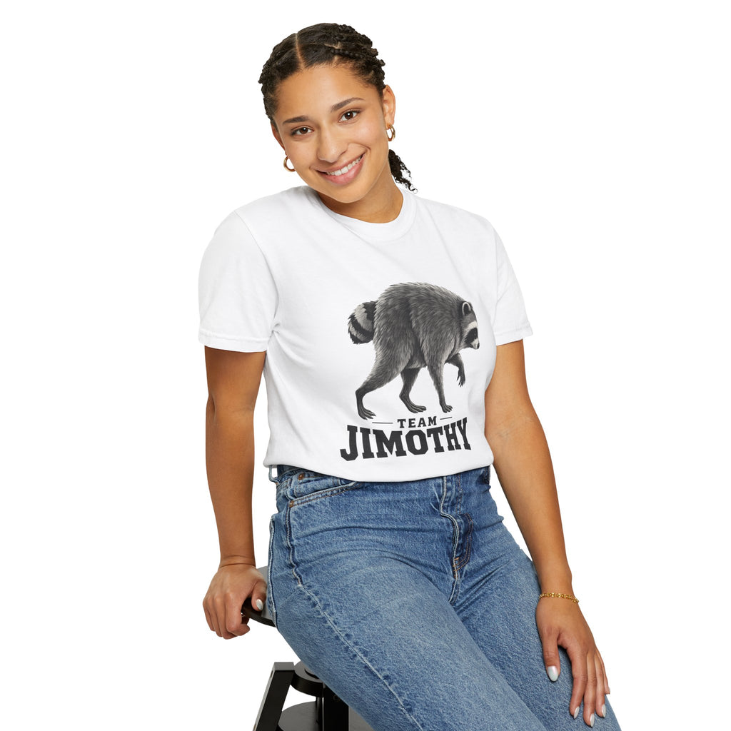 Team Jimothy Raccoon Garment Dyed Tee Shirt Vintage Wildlife Graphic Tee