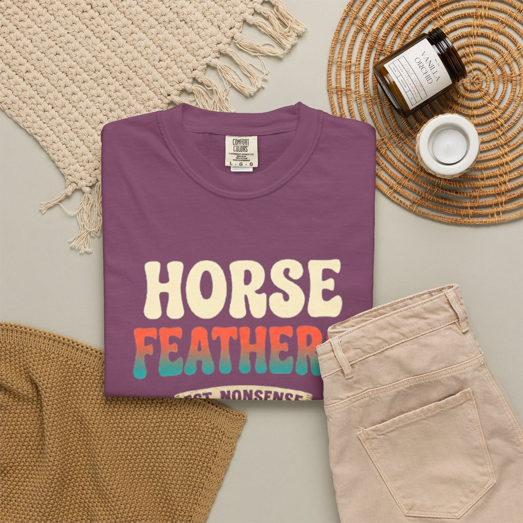 Horse Feathers Graphic T-Shirt Vintage Retro Logo Tee