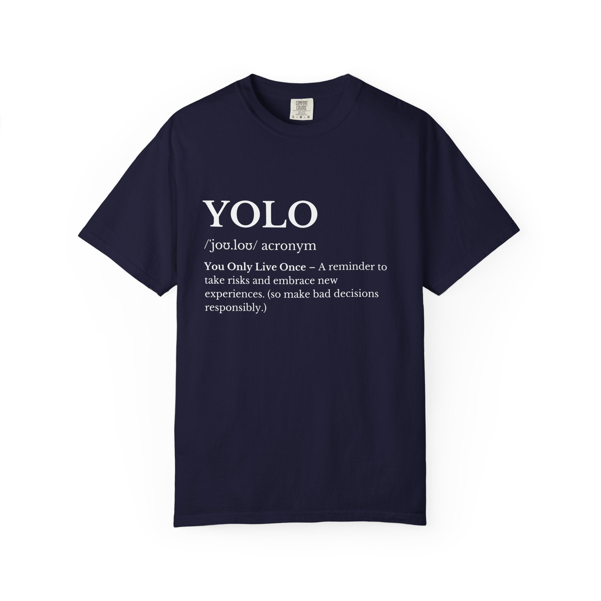 YOLO Definition T Shirt Minimalist Typography Graphic Tee