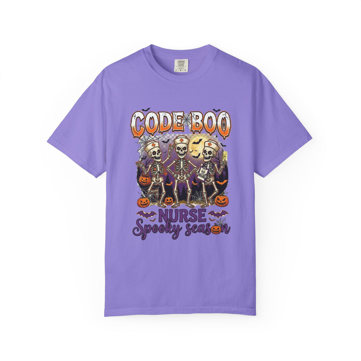Nurse Code Boo Halloween T‑Shirt Spooky Season Skeletons