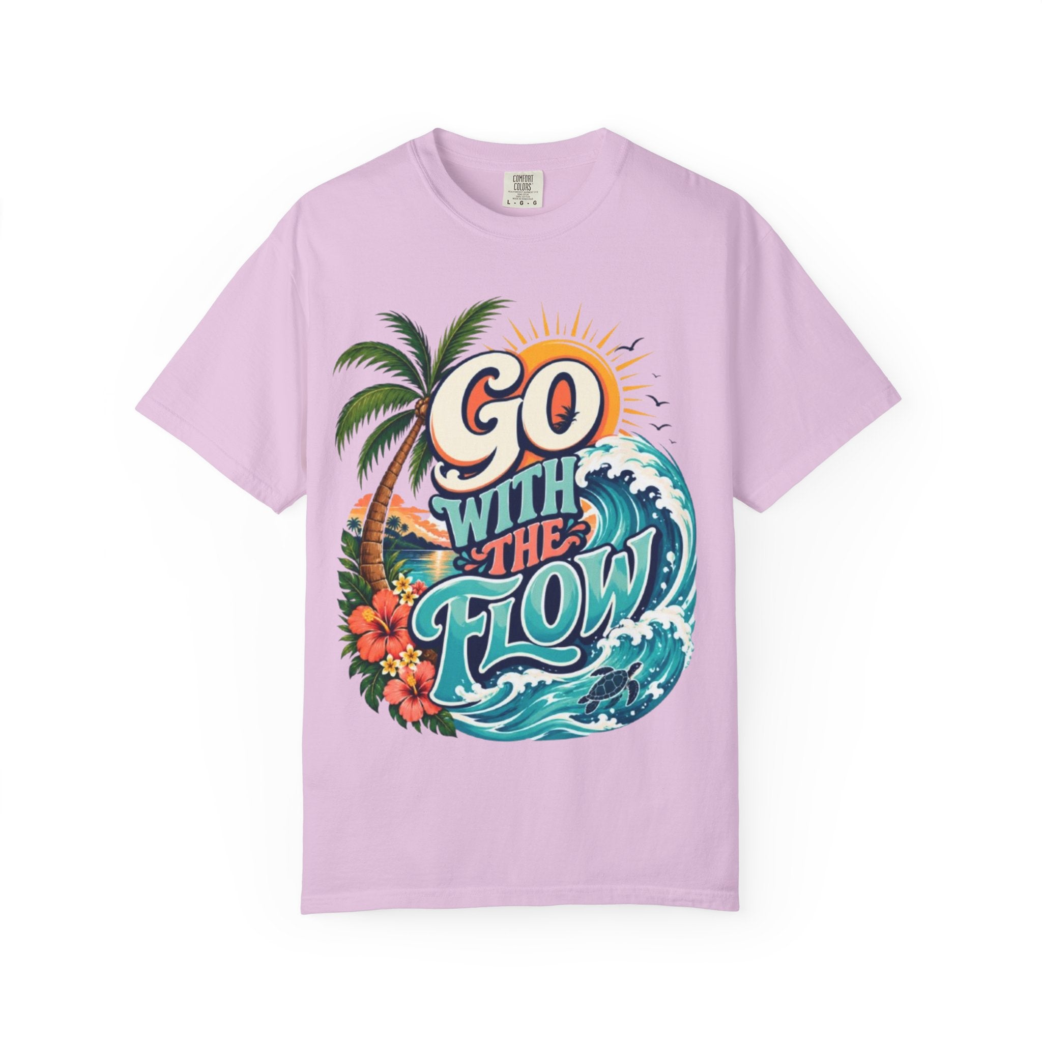 Go With The Flow T-Shirt Tropical Surf Graphic Tee