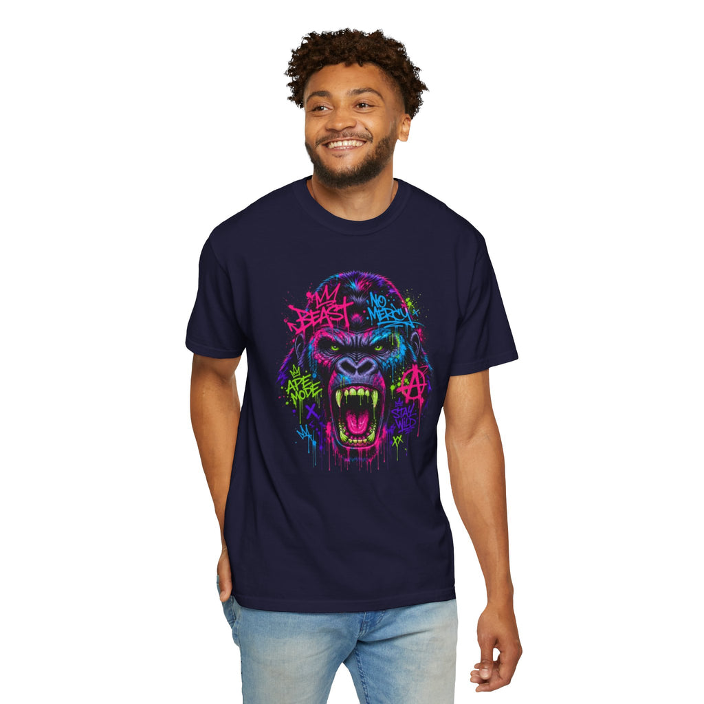 Gorilla Graffiti T Shirt Neon Street Art Ape Design