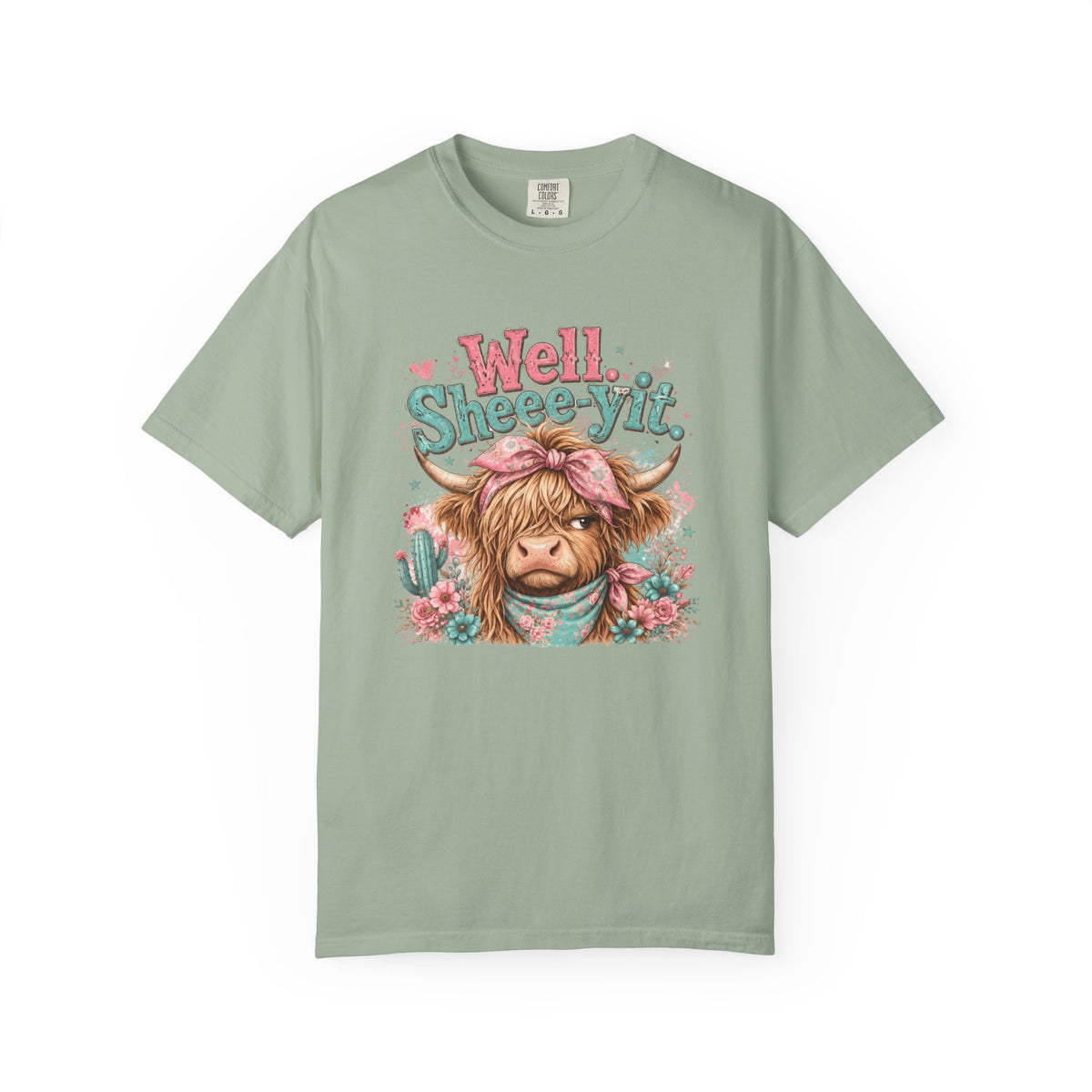 T-Shirt Well Sheey it Cute Highland Cow Graphic Tee